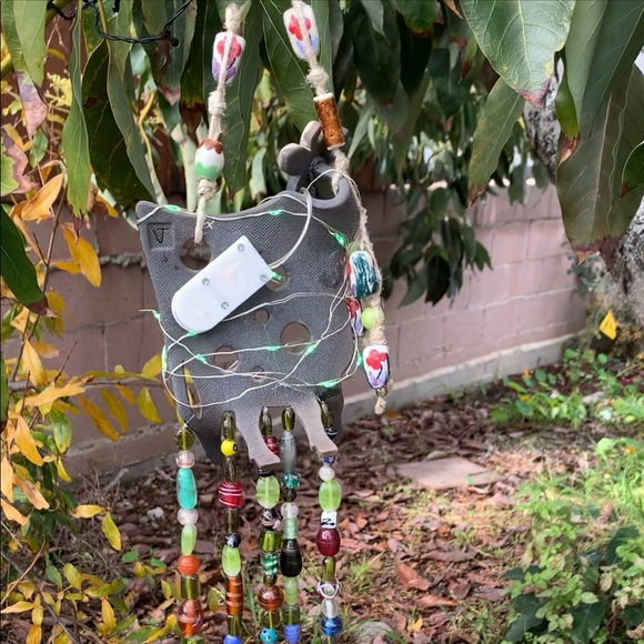 Bohemian Cow Wind Chime Fairy Lights, Glass Beads & Bells Sun Catcher Mobile - Picture 4 of 11